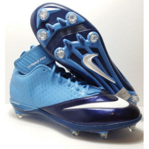 navy blue and white football cleats